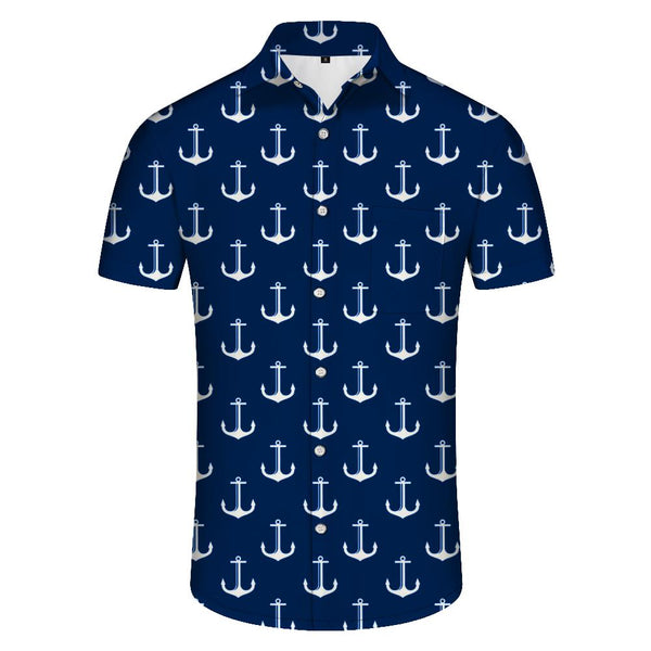 
Nautical Anchor Beach Summer Cuban Shirt Mens Short Sleeve Button Down Shirt Mens Hawaiian Shirt Short Sleeve
                