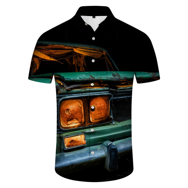 
Short sleeve button down men's retro shirt summer beach shirt tropical classic car Hawaiian clothing for teens and adults
                