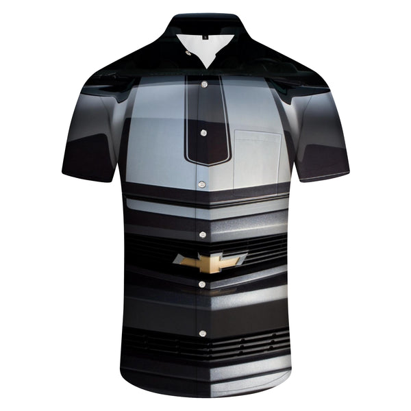 
New Chevrolet Sports Car Tropical Hawaii Men's Style Shirt Short Sleeve Button Casual Beach Leisure Summer Seasons Fashion
                