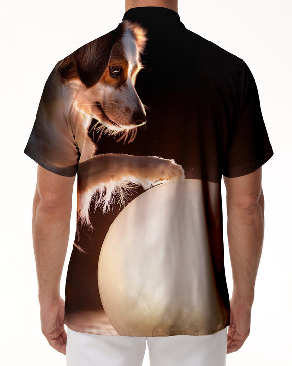 
Dog Animal Pet Paw Men's Casual Comfortable Breathable Short Sleeve Shirt Lapel Hawaiian Short Sleeve Shirt Summer Seaside Essential
                