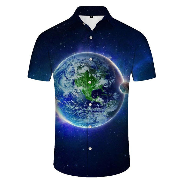 
Earth Planet Star Space Men's Summer Short Sleeve Shirt Fashion Casual Short Sleeve 3D Digital Printing Short Sleeve Shirt Hawaii
                