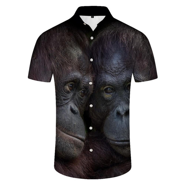 
New Fashion Animal Face 3D Printed Short Sleeve Men's Summer Casual Short Sleeve Animal Printed Clothes
                