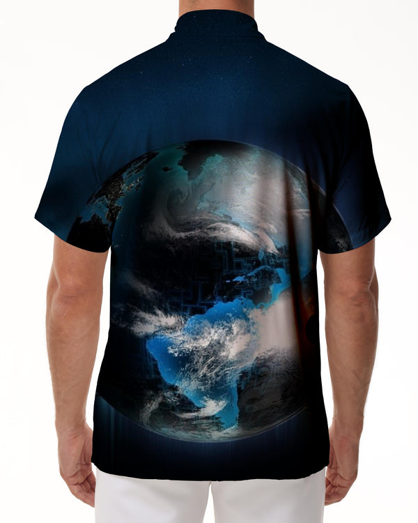 
Summer Beach Shirt Tops Planet Casual Short Sleeve Printed Mens Hawaiian Shirt Button
                