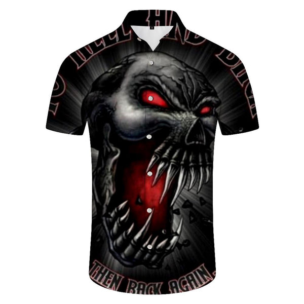 
Abstract cool fashion crazy skull men's Hawaiian casual print short sleeve shirt
                