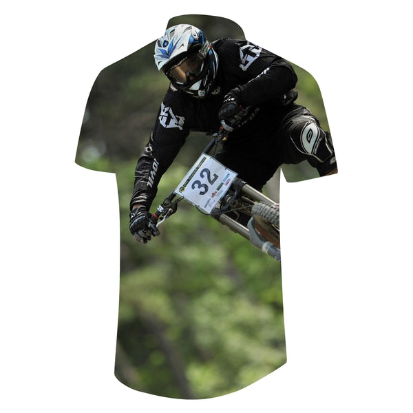 
tropical men is loose cycling short sleeve Hawaiian shirt bicycle race sports short sleeve button fashion lapel DAily Wear
                