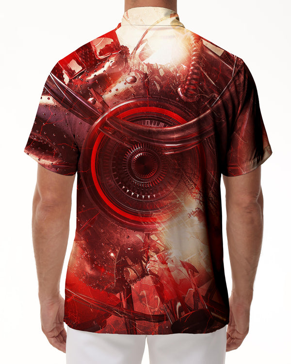 
3d digital printing pattern men's Hawaiian beach shirt sci-fi pattern button shirt summer loose
                