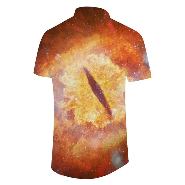 
Dragon pupil orange abstract men's casual loose summer breeze short-sleeved shirt Hawaiian button pocket short-sleeved shirt lapel
                