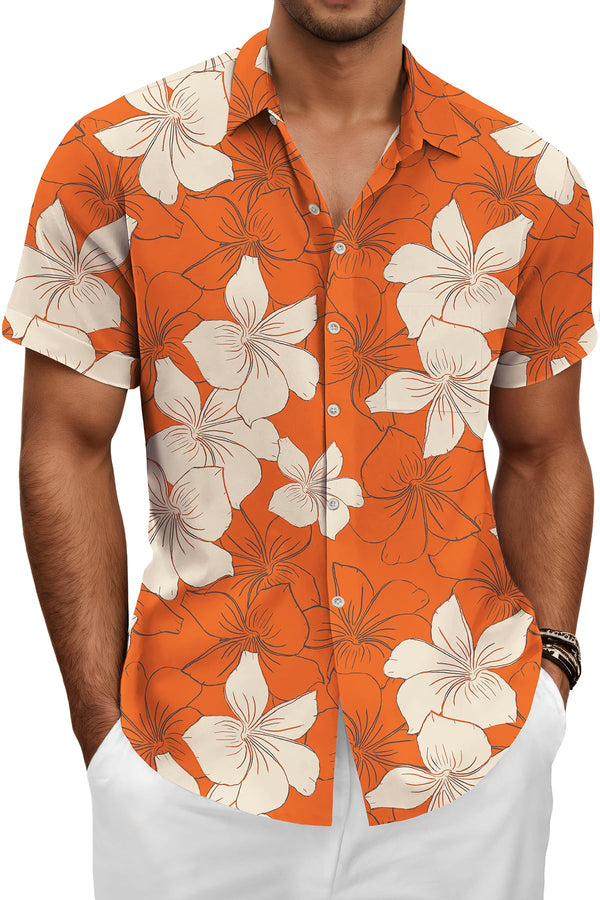 Hawaiian Shit for Men Beach Summer Mens Buton Down Short Sleeve Shit Tropical Vacation Casual Clothes