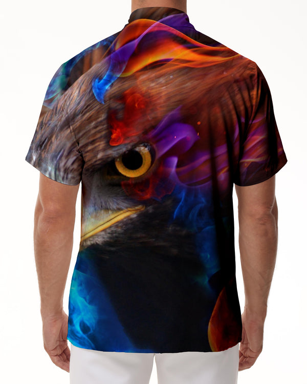 
Multicolor smoke novelty eagle button down everyday summer vacation clothing button down shirt fun animal pattern Hawaiian shirt
                