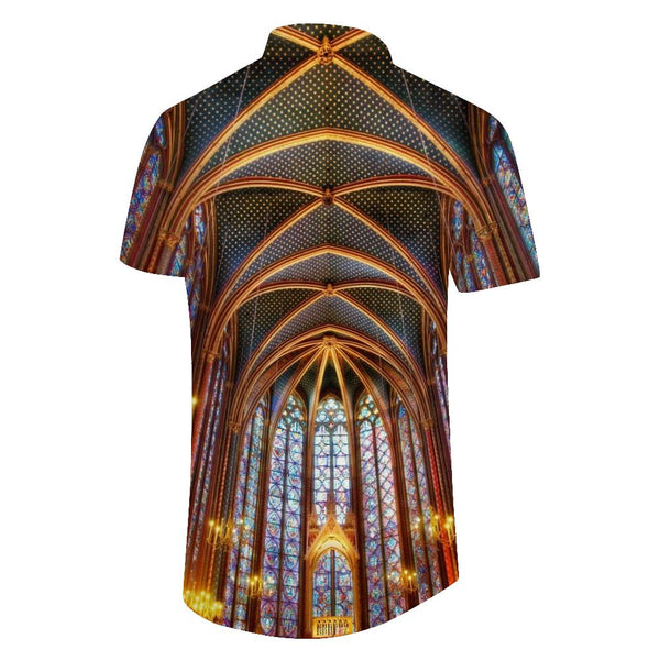 
Hawaiian button pocket lapel classic fashion casual men's loose short sleeve fashion casual breathable short sleeve shirt top prosperous glass window
                
