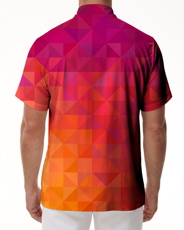 
Geometric Men's Short Sleeve Casual Summer Lapel Loose Beach Print Button Hawaiian Shirt
                