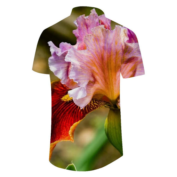 
Botanical Print Summer Mens Beach Hawaiian Shirt Casual Short Sleeve Lapel Shirt Resort Wear
                