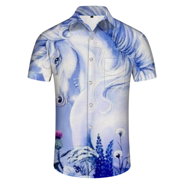 
Personality Fashion Unicorn Digital Printing Casual Men's Hawaiian Shirt Daily Button Lapel Top Summer
                