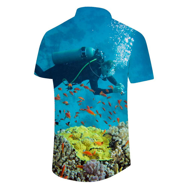 
Diving Print Men's Loose Casual Short Sleeve Shirt Hawaiian Shirt Summer Vacation Shirt Clothes
                