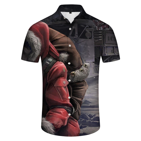 
Fashion men short sleeve Hawaiian shirt tops Santa Claus 3D print shirt summer casual beach
                