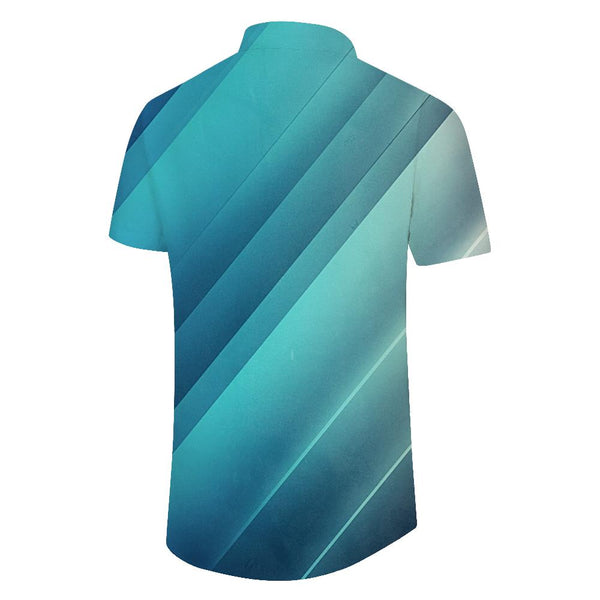 
Summer Short Sleeve Loose Fit Men's Fun Hawaiian Shirt Beach Gradient Vacation Button Shirt Short Sleeve
                