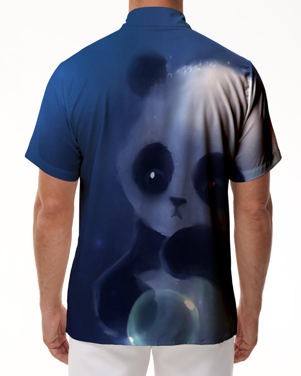 
Cub Panda Men's Casual Shirt Beach Hawaiian Shirt Short Sleeve Button-Down Shirt Top with Pockets
                