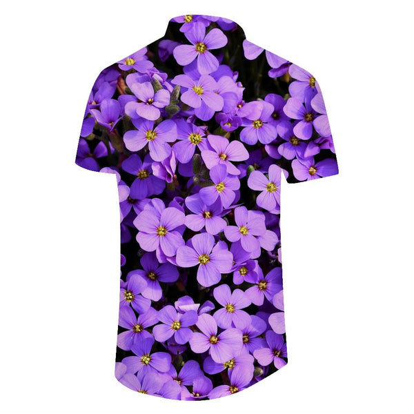 
Summer Resort Wear Mens Short Sleeve Hawaiian Shirt Casual Button Up Tropical Flowers 3D Floral Print Shirt Tops Purple
                