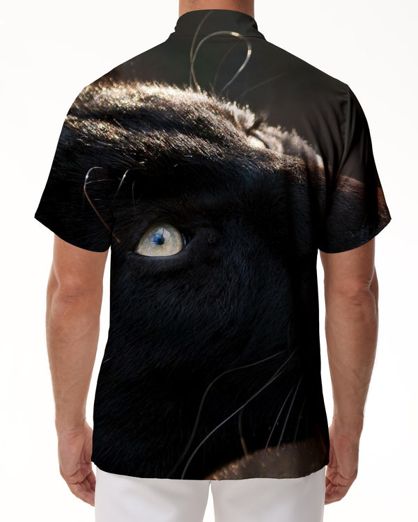 
Black Panther Cool Men's Short Sleeve Shirt Casual Button Hawaiian Shirt Button 3D Digital Printing Top
                