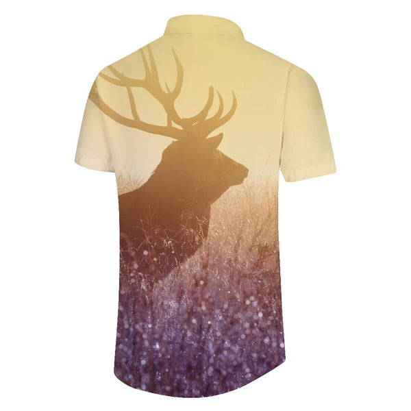 
Deer Silhouette Short Sleeve Beach Shirt Men's Hawaiian Shirt Tropical Vacation Seaside Beach Short Sleeve Shirt Button Lapel Hawaii
                