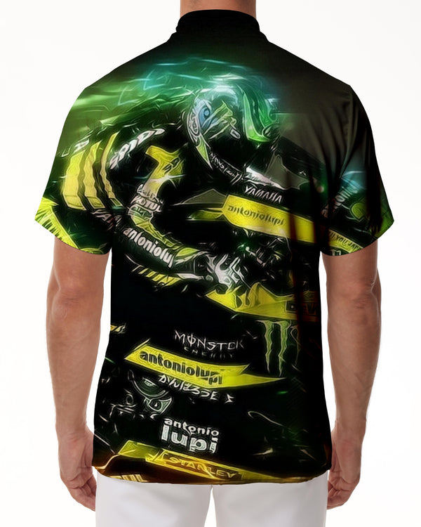 
High-speed color mixing cool and exciting summer men's printed pattern casual loose short-sleeved shirt Hawaiian beach seaside button short-sleeved shirt clothing
                