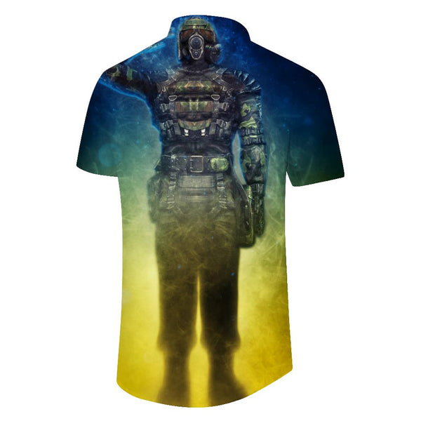 
Doomsday Skeleton Soldier Summer Shirt Hawaiian Tropical Four Seasons Button Lapel Men's Button Short Sleeve Shirt Polyester
                