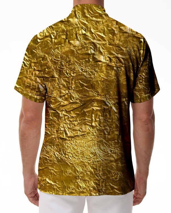 
Metallic Tinfoil Button Shirt Glitter Short Sleeve Lapel Men 80s Disco Top Nightclub Dance Party Rave Luxury Shirt Sequin
                