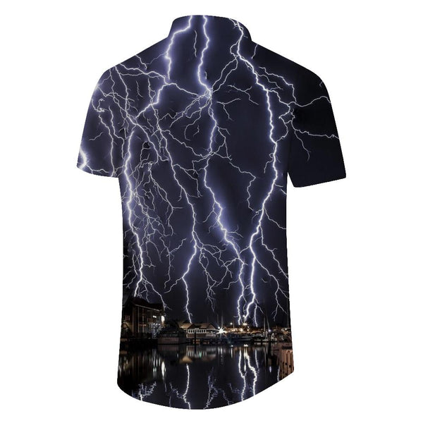 
Lightning Fashion Summer Flip Tropical Four Seasons Lapel Short Sleeve Shirt Pocket Casual Short Sleeve Button Shirt Men
                