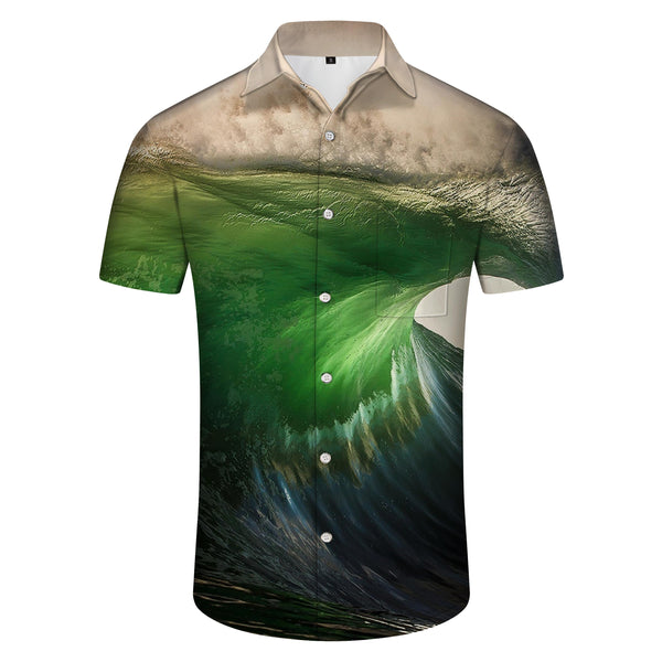 
Surf Regular Fit Camp Beach Shirt Top Hawaiian Button Shirt Ocean Green
                