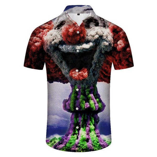 
Abstract explosion airflow personalized funny print pattern Hawaii outdoor walking men's casual short sleeve loose fishing
                
