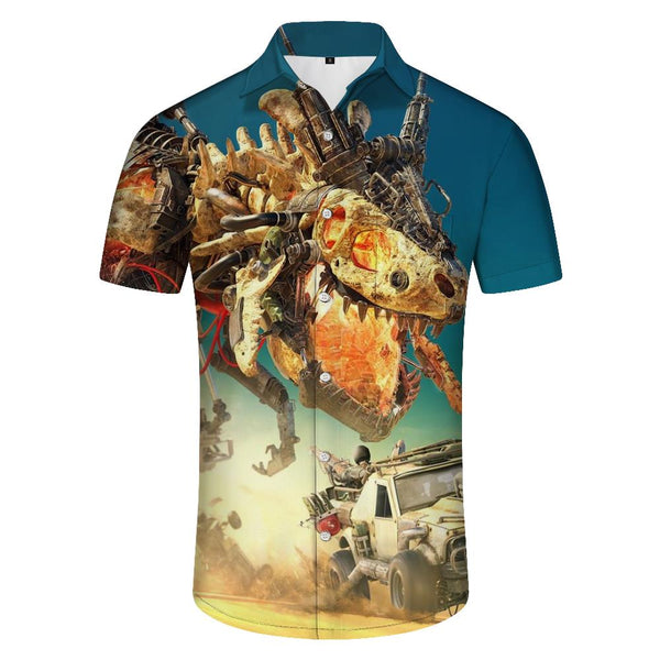 
Funny Dinosaur Hawaiian Shirt Men's Casual Loose Daily Travel Short Sleeve Shirt Hawaiian Button Lapel Pocket Short Sleeve Shirt Dinosaur
                