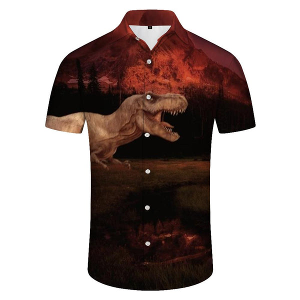 
Funny Dinosaur Hawaiian Shirt Men's Casual Loose Daily Travel Short Sleeve Shirt Hawaiian Button Lapel Pocket Short Sleeve Shirt Dinosaur
                