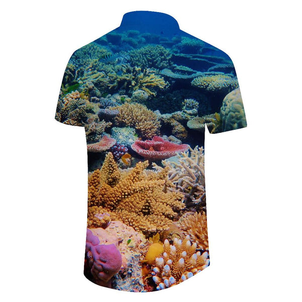 
Coral Reef Ocean Fish Tropical Vacation Beach Shirt Tops Mens Hawaiian Shirt Short Sleeve Button
                