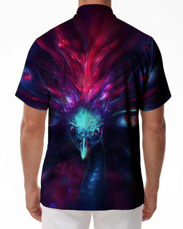 
Biological fantasy phoenix pattern men's leisure summer four seasons 3D digital printing pattern leisure beach play short sleeve
                