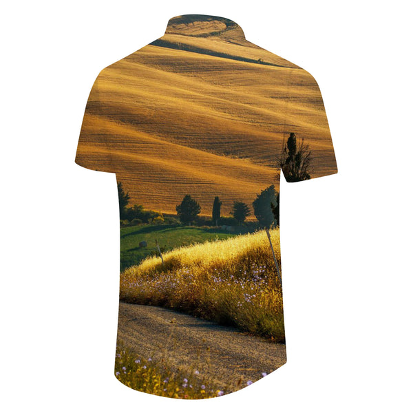 
Tuscany Landscape Hawaiian Shirt Men's Button Shirt Short Sleeve Casual Beach Shirt Fashion Simple
                