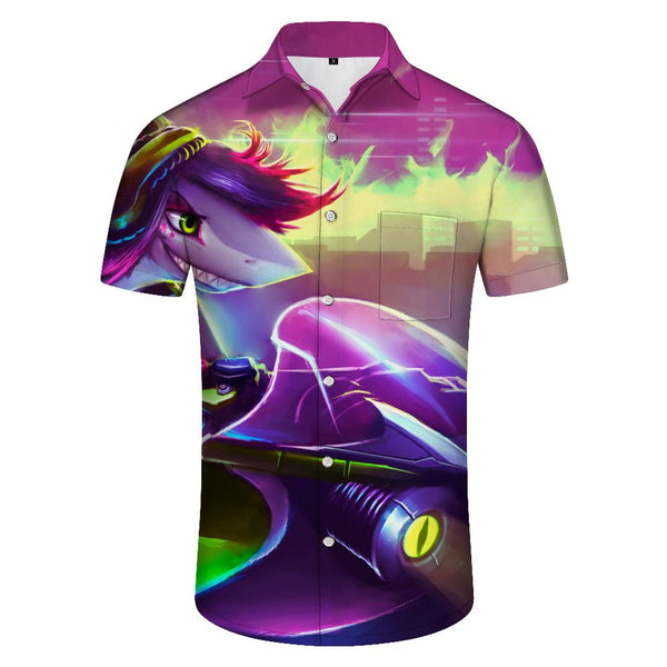 
Black and white motocross men's casual short sleeve shirt short sleeve Hawaiian shirt regular fit with pockets
                