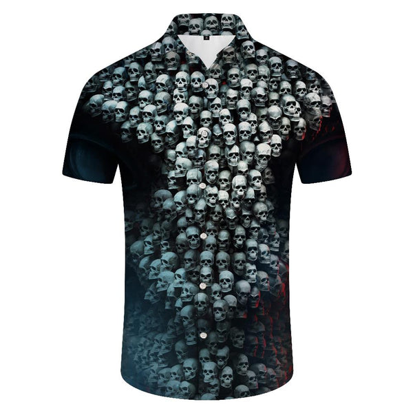 
Horror Hawaiian Shirt 3d Skull Print Mens Fashion Casual Button Shirt Beach Shirt Clothing Beach Party
                