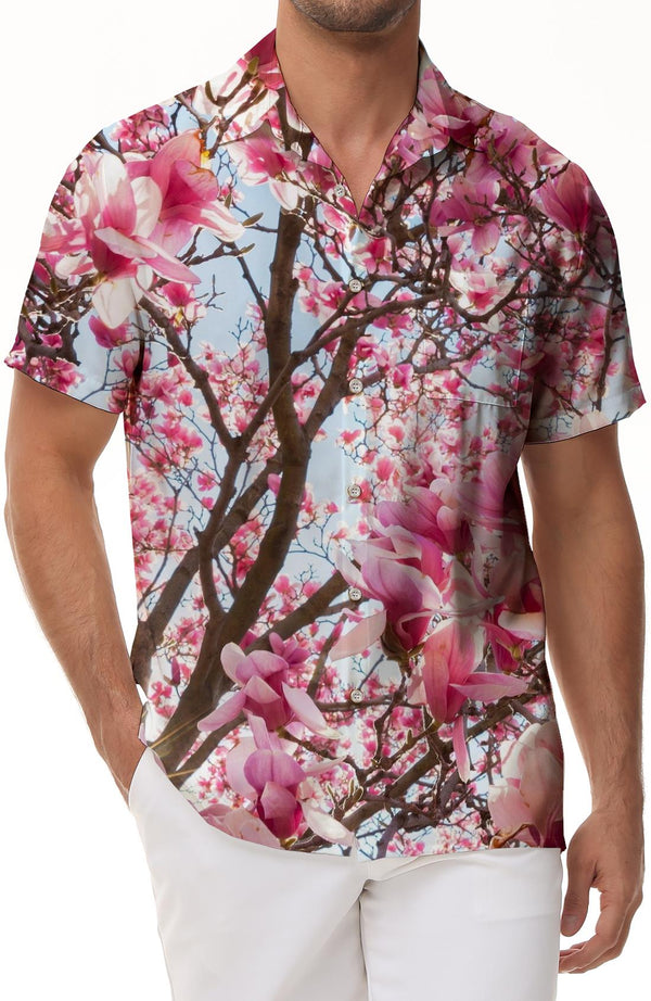 Floral Shirt Mens Casual Hawaiian Short Sleeve Button Down Casual Mens Tops Button Down
