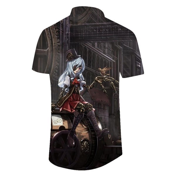 
Retro Anime Style Hawaiian Shirt Men's Summer Casual Style Short Sleeve Fashion Loose Shirt Short Sleeve
                