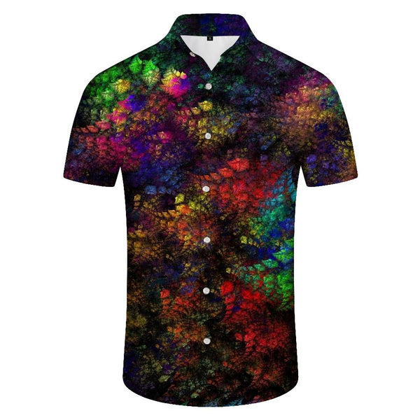 
Colorful Art Personalized Painting Men's Short Sleeve Shirt Lapel Button Fashion Breathable Top Hawaiian Short Sleeve
                