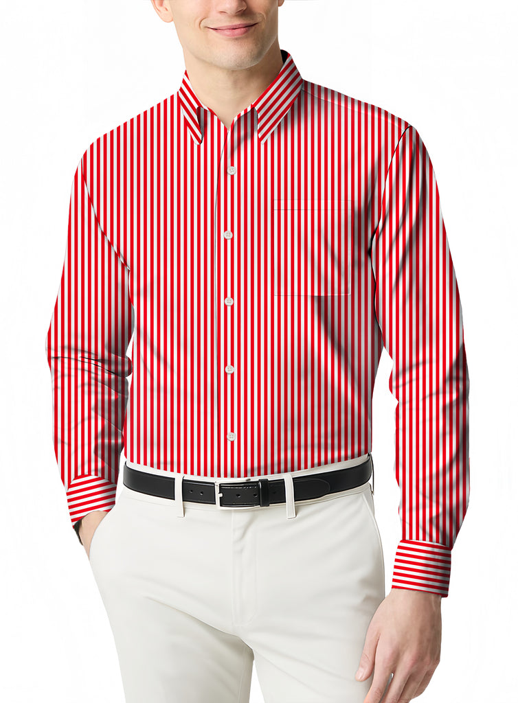 A Casual Micro Print Long Sleeve Polo for Men