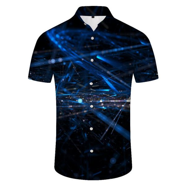 
Outdoor fine needle printing pattern loose men's casual short-sleeved Hawaiian shirt summer vacation shirt seaside
                