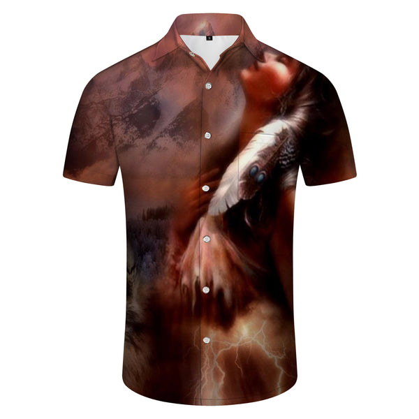 
Vintage elegant art painting men's Hawaiian shirt casual button down short sleeve top summer short sleeve
                