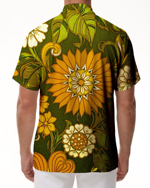 
Fashion simple retro fun men's casual Hawaiian button lapel regular style comfortable breathable short sleeve shirt
                