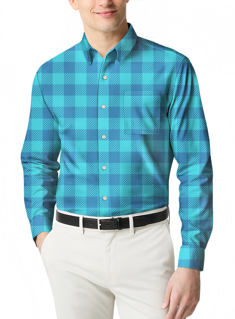 Men's Casual Long Sleeve Plaid Flannel Shirt in a Slim Fit