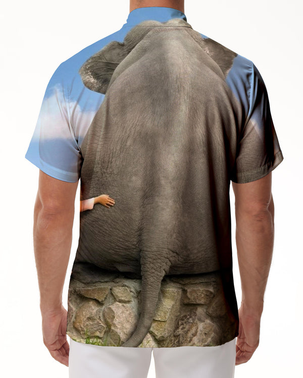 
Elephants Art Mens Casual Shirt Short Sleeve Regular Fit Fashion Camping Beach Shirt Top
                