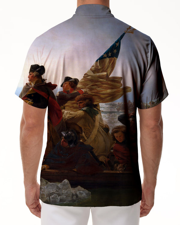 
Hawaiian American Retro Aristocratic Art Oil Painting Short Sleeve Shirt Men's Casual Short Sleeve Shirt Seaside Ocean
                