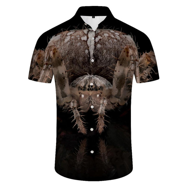 
3D Printed Beach Shirt Retro Casual Loose Men's Shirt Tropical New Hawaiian Button Men's Short Sleeve Shirt Spider
                