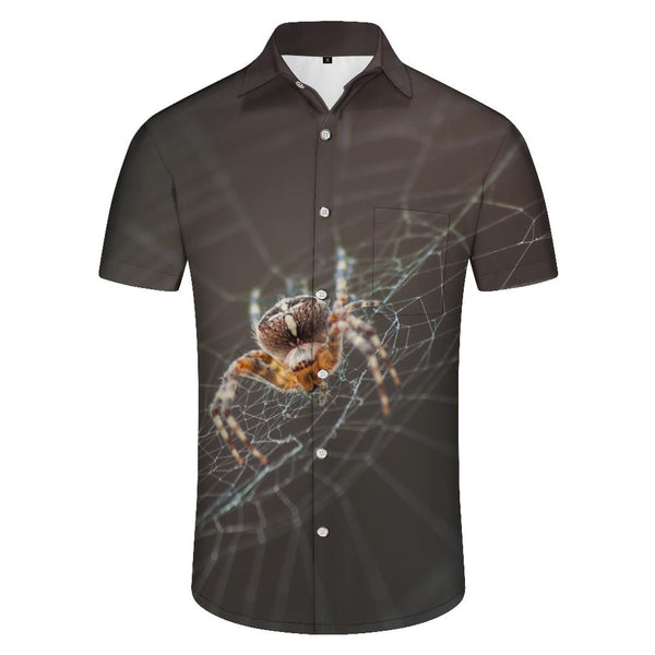 
Spider poisonous 3D printed pattern top men's daily travel casual Hawaiian loose fashion short-sleeved shirt
                