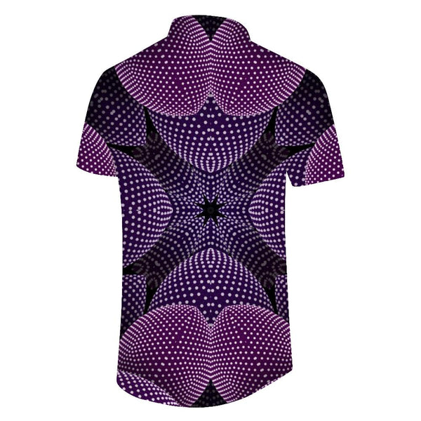 
Multi-geometric print casual shirts men's art street fashion shirts summer retro shirts
                